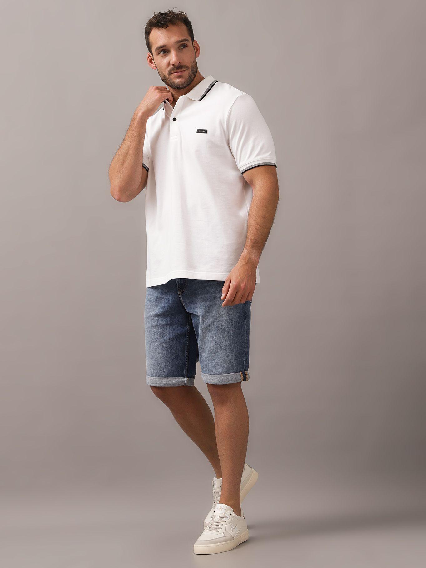 Polo Stretch Metal Button Blanco Calvin Klein-1