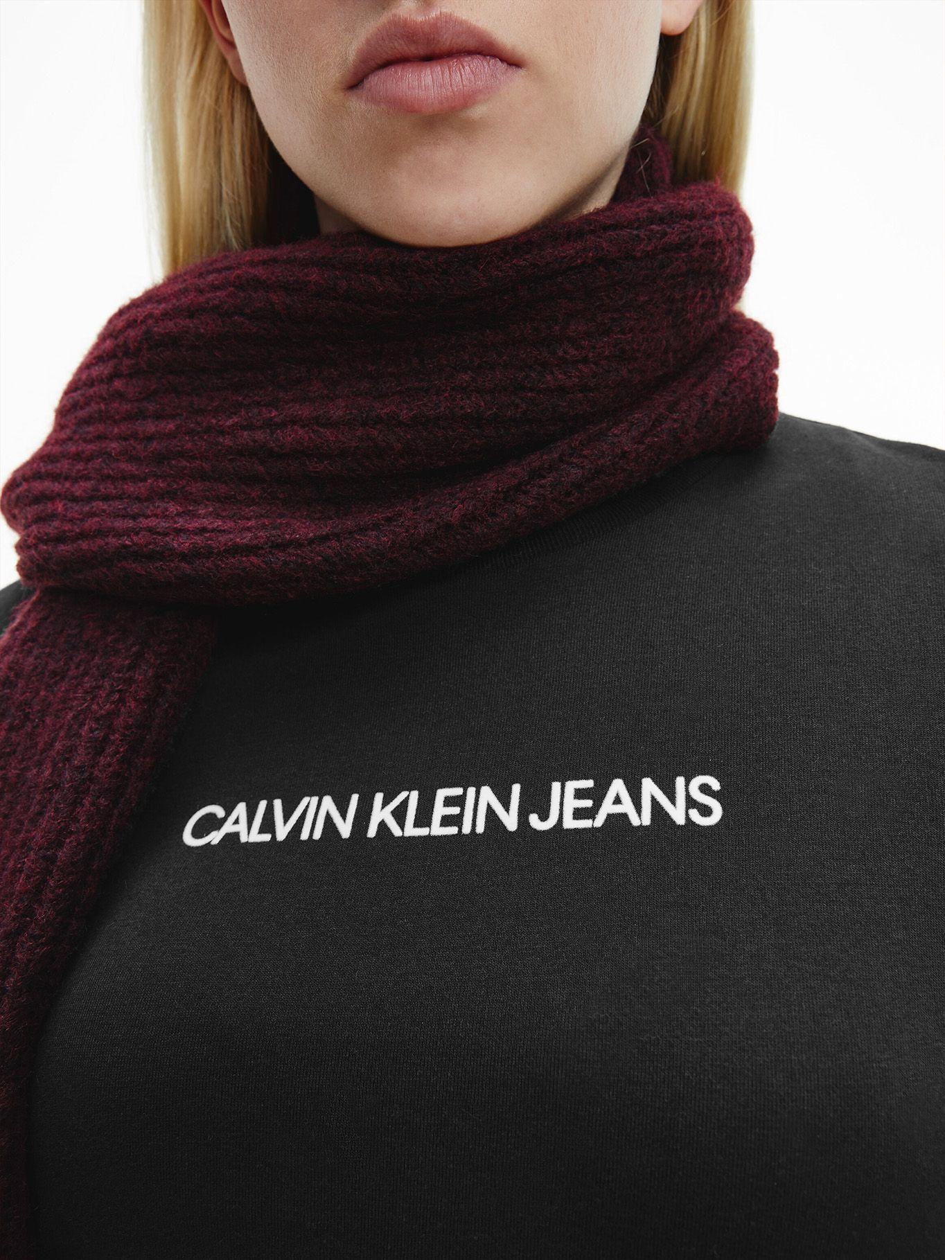 Polera Shrunken Institutional Negro Calvin Klein-3