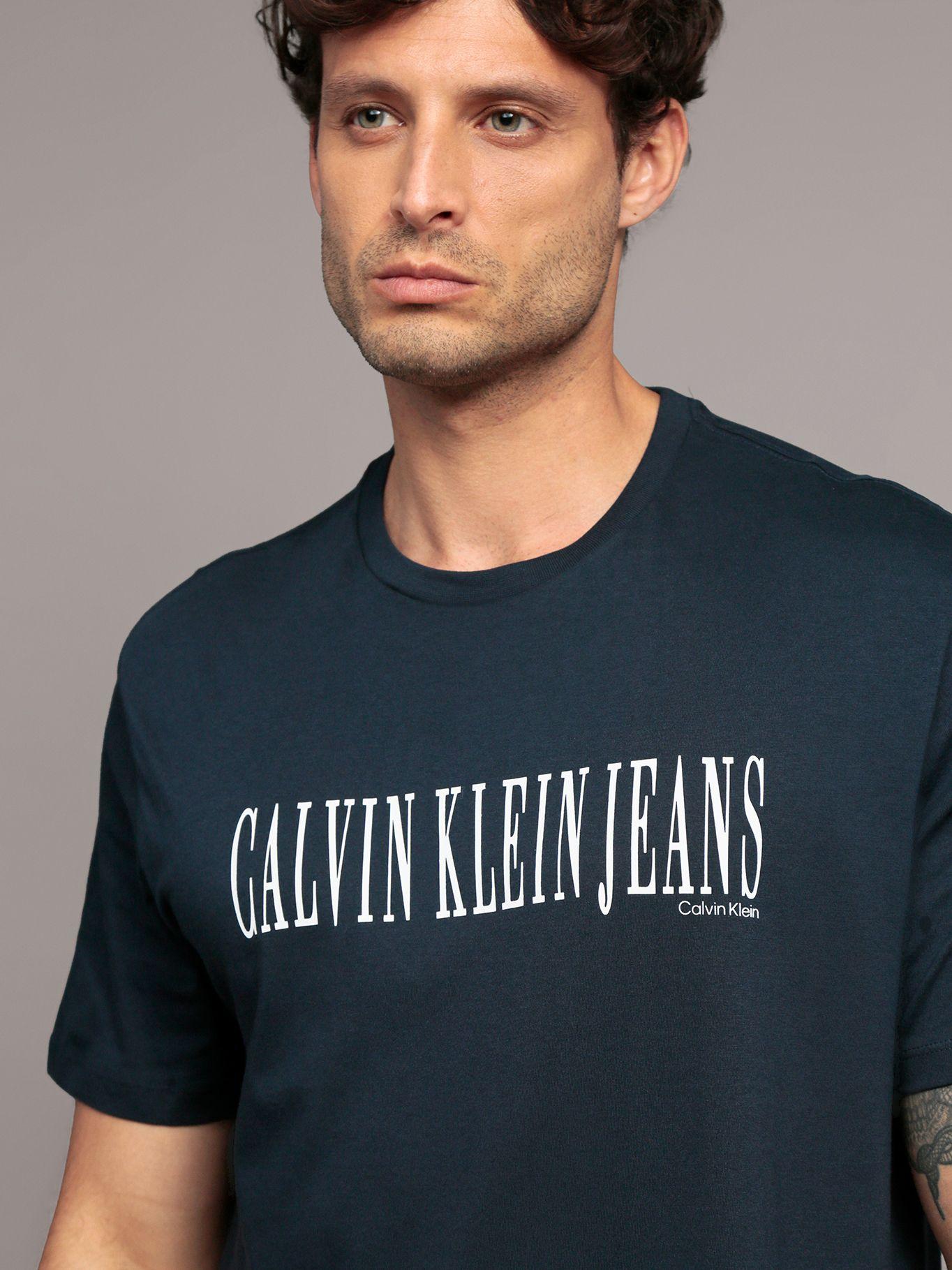 Polera Stretch Graphic Azul Calvin Klein-4