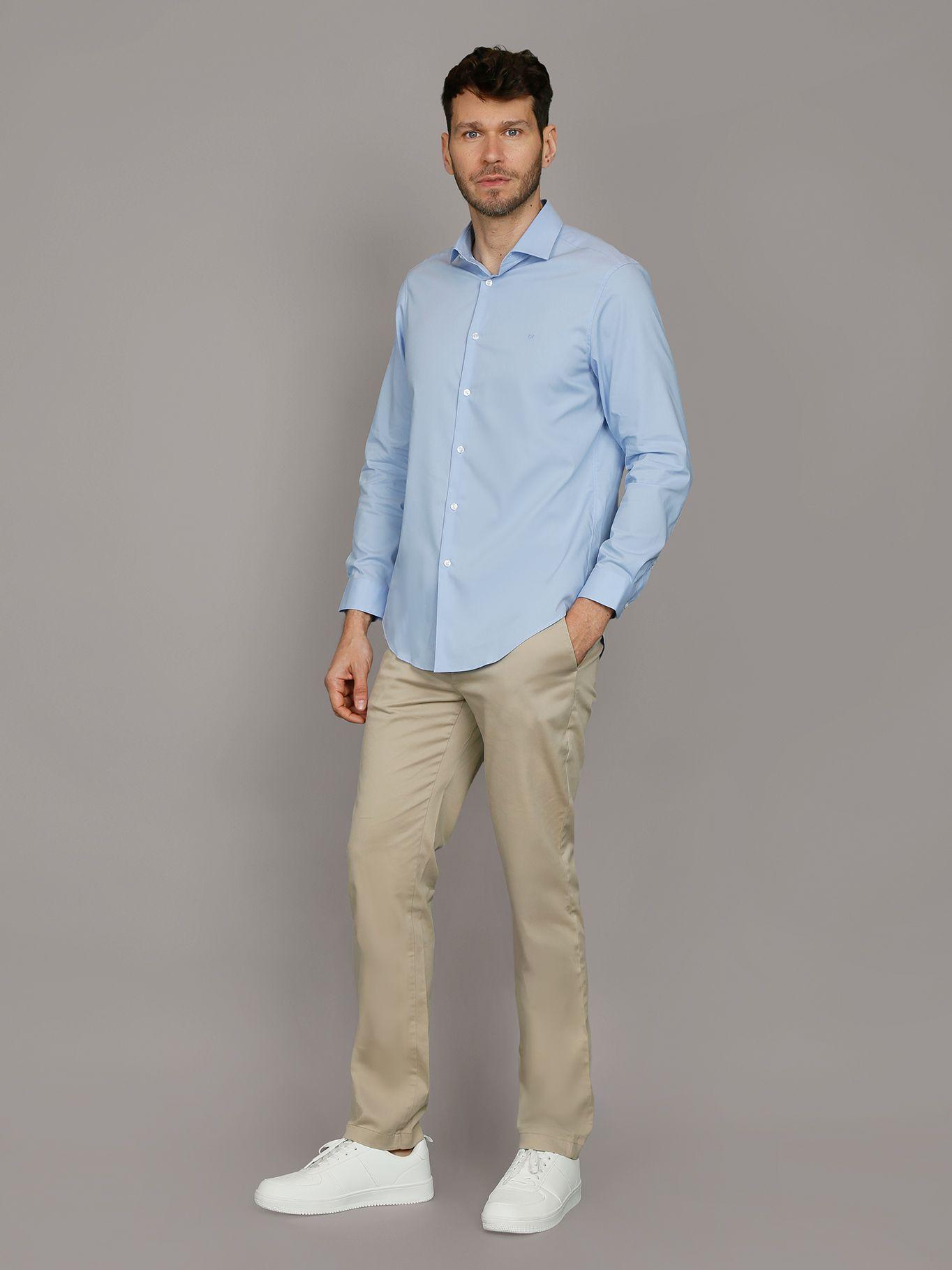 Camisa Slim Stretch 460 Azul Calvin Klein-1