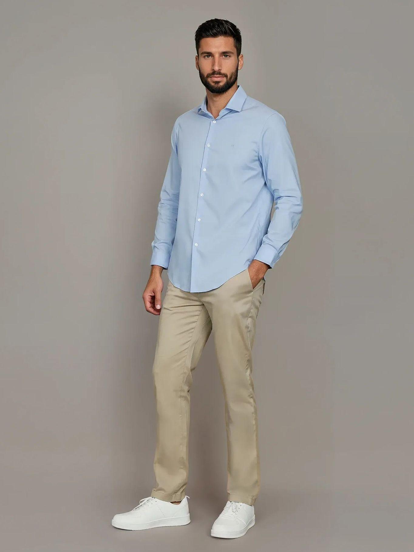 Camisa Slim Stretch 460 Azul Calvin Klein-1