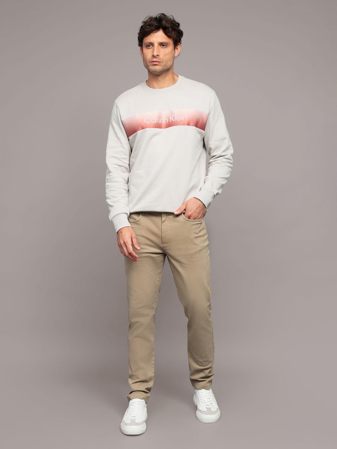 Pantalón Slim Brushed Twill Beige Calvin Klein-1