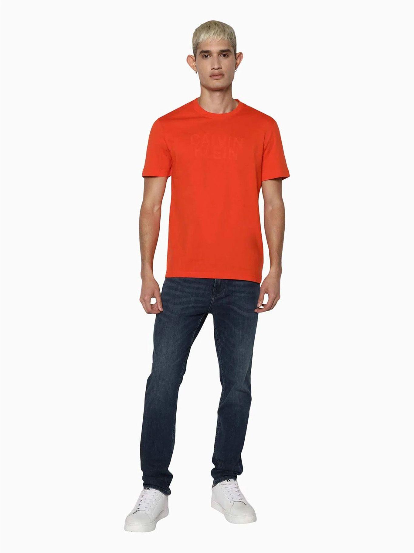 Polera Distorted Logo Naranja Calvin Klein-1
