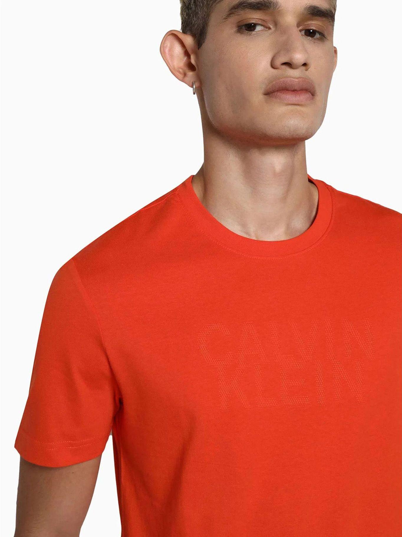 Polera Distorted Logo Naranja Calvin Klein-3