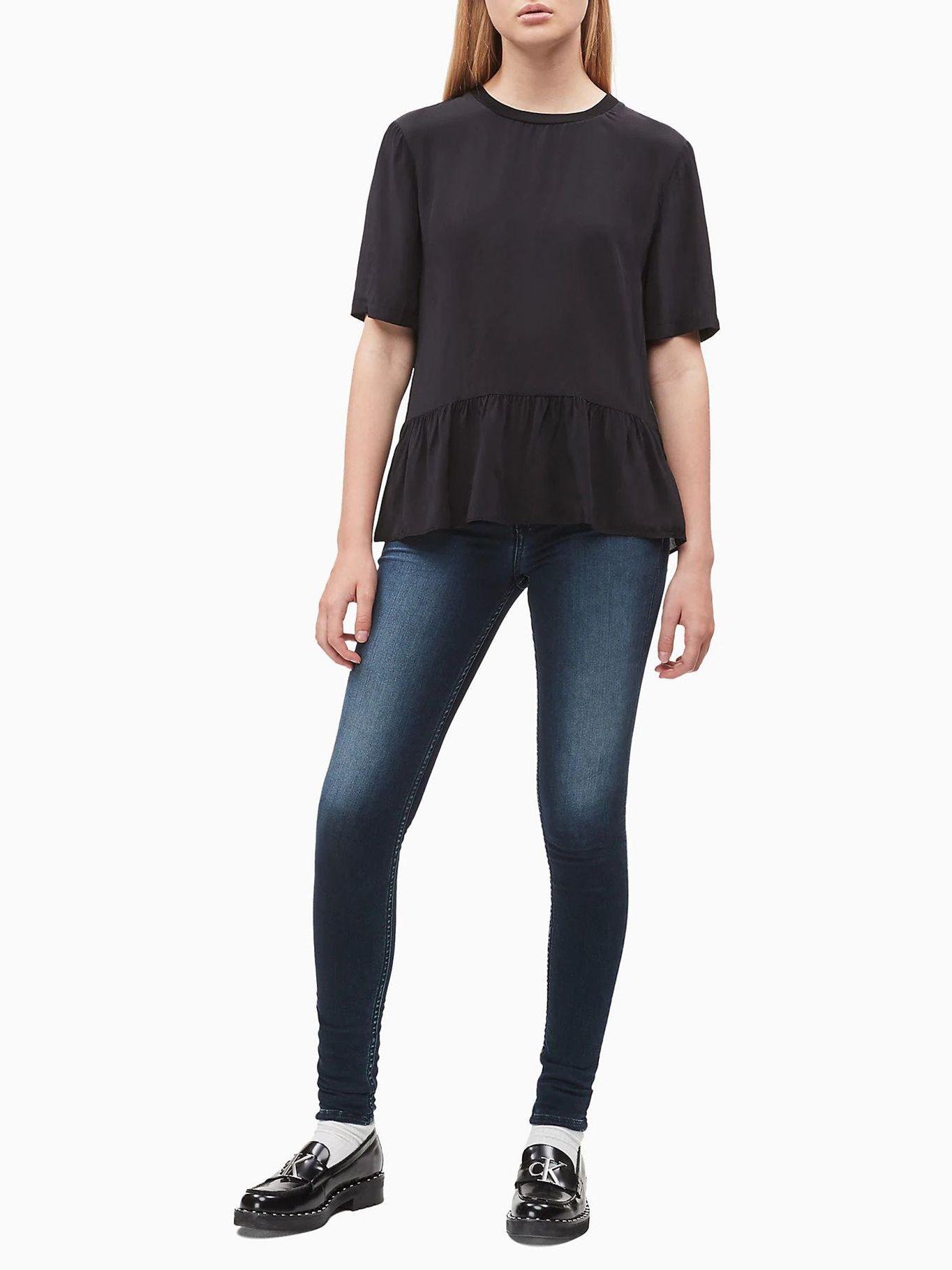 Blusa Péplum Negro Calvin Klein-0