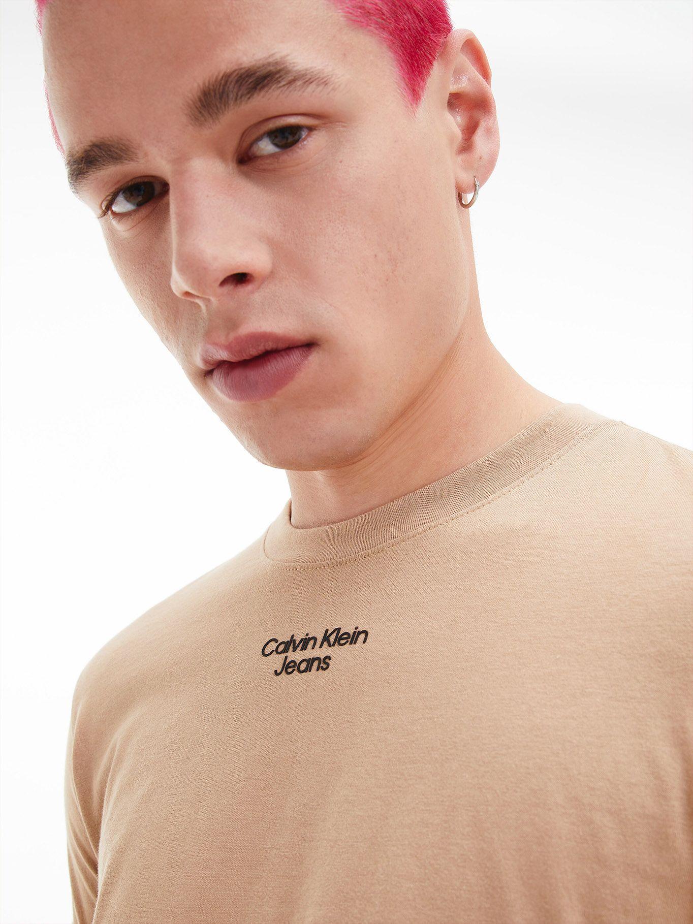 Polera Stacked Slim Beige GV7 Calvin Klein-3