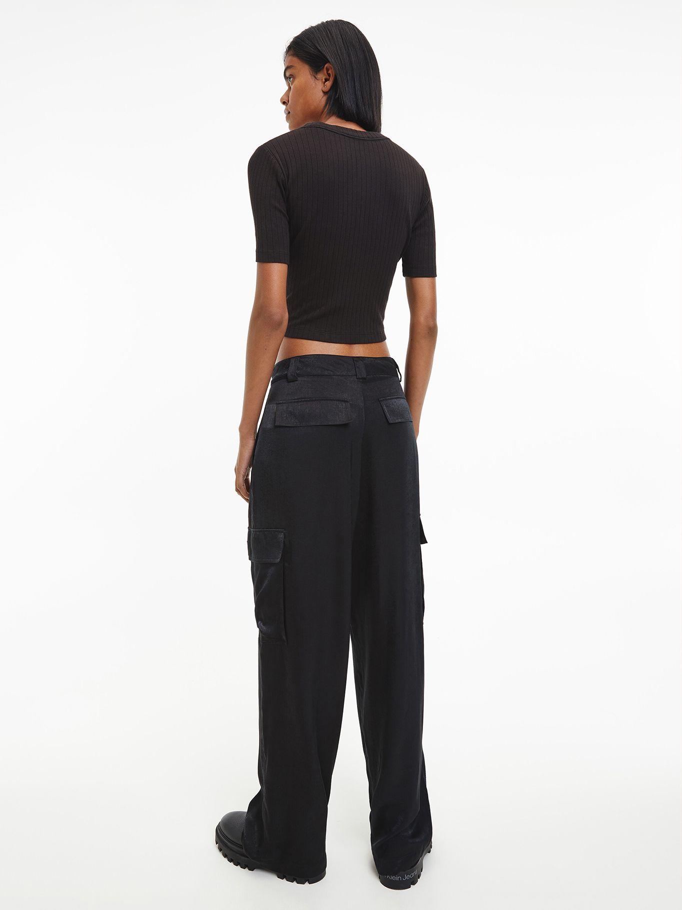 Polera Badge Slim Rib Short Negro Calvin Klein-2