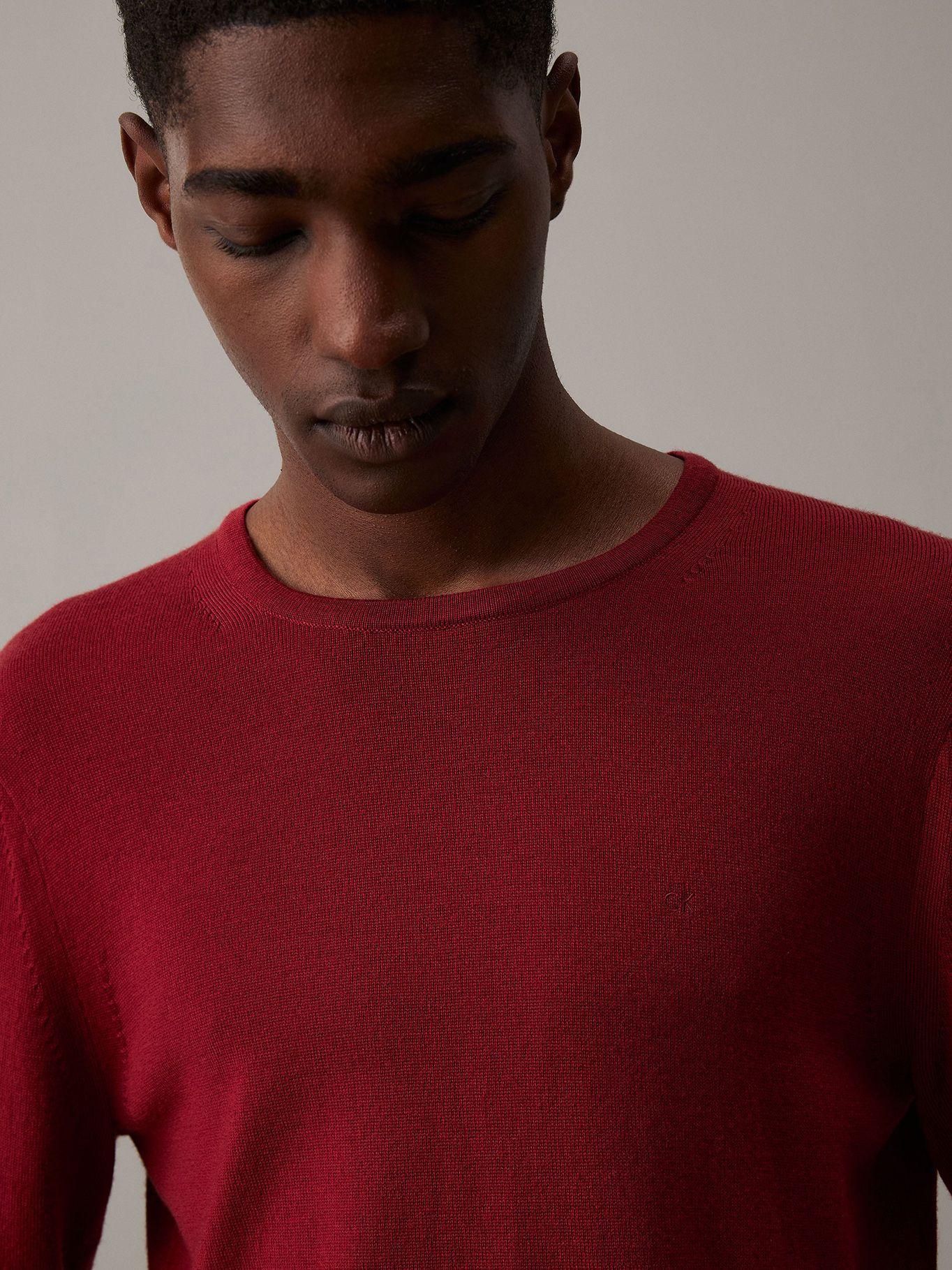 Sweater Merino Rws Crew/Neck Sweater Rojo Calvin Klein-3