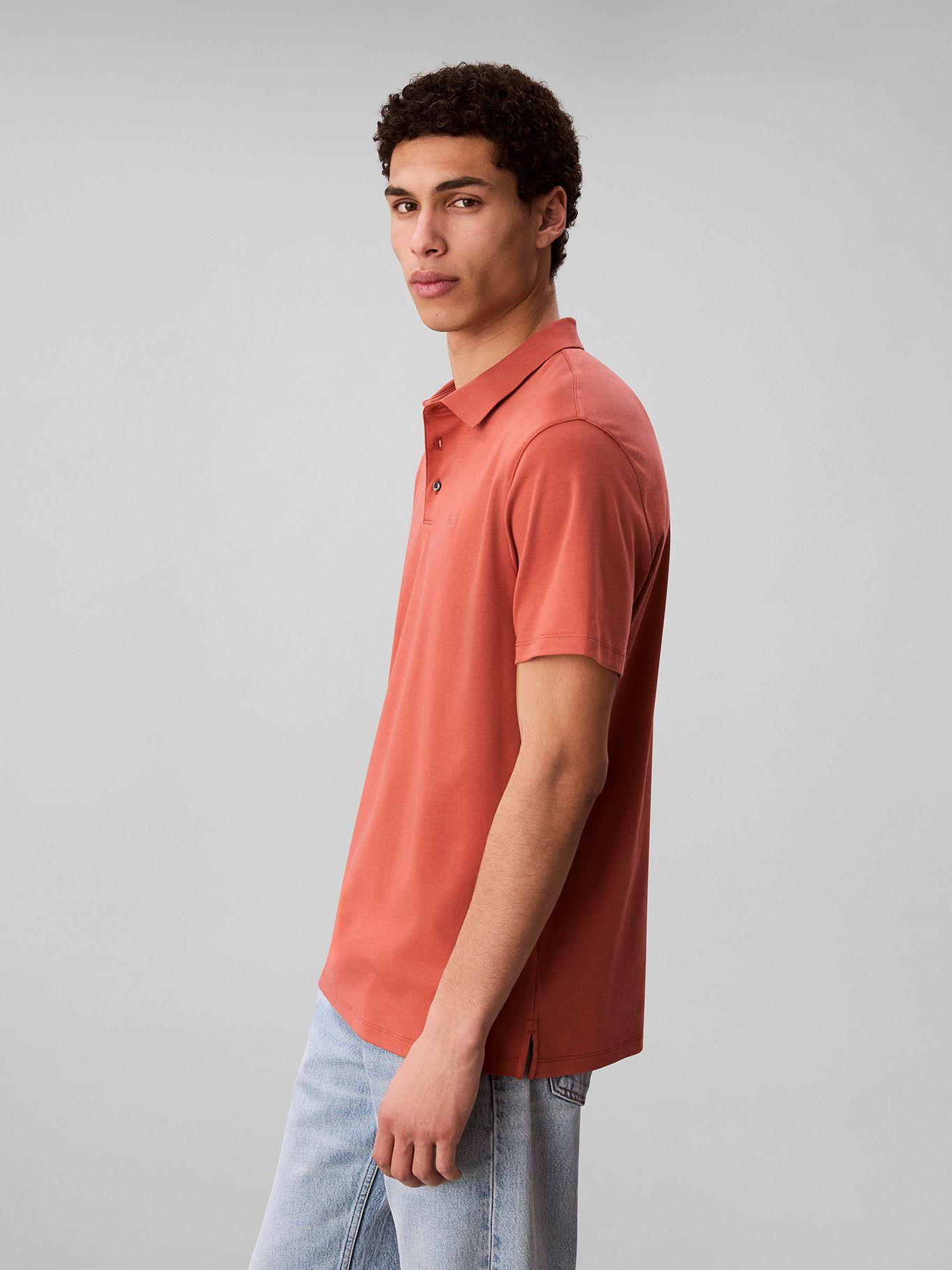 Polo de Algodón Pima Naranja Calvin Klein-3