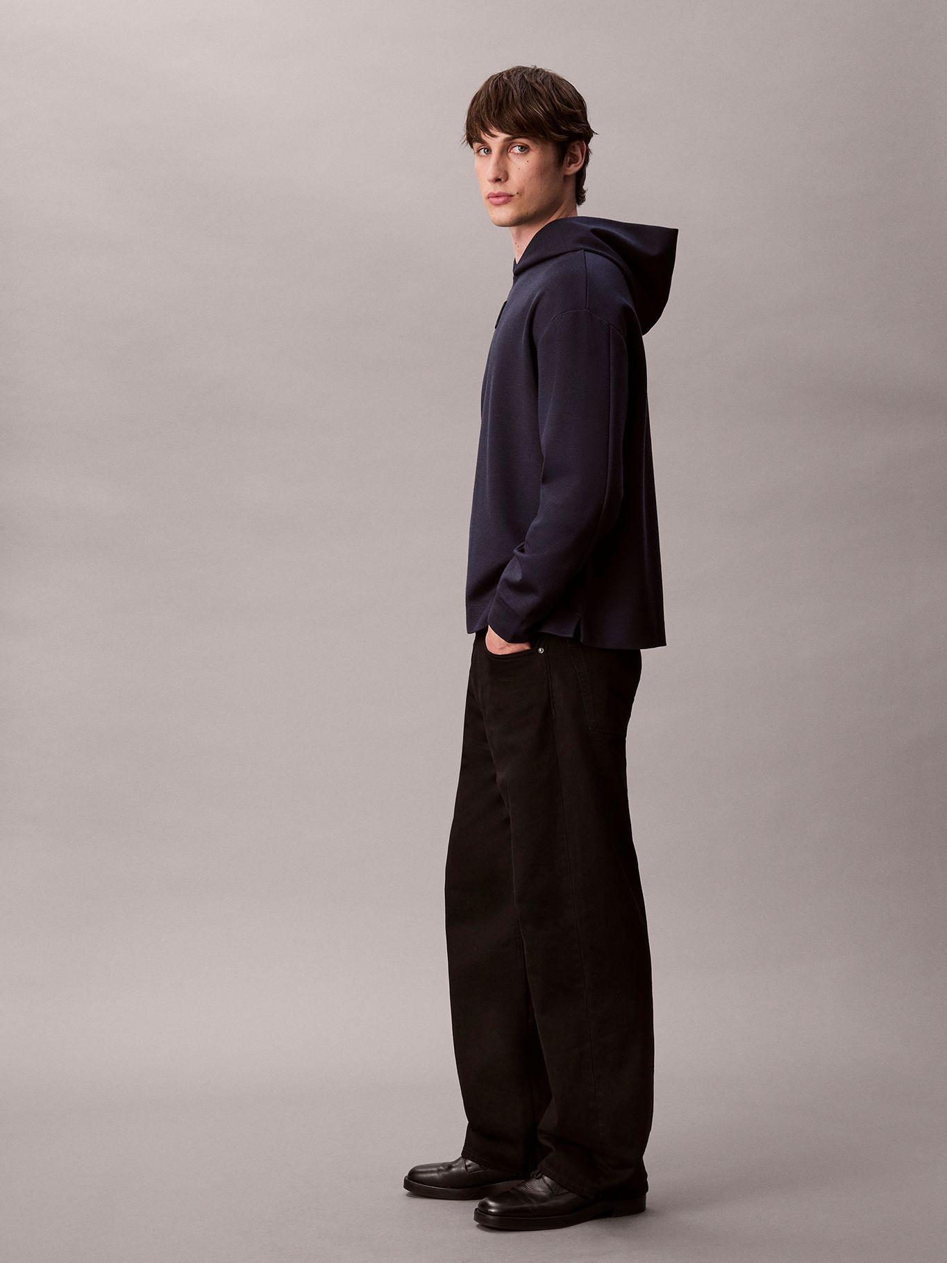 Polerón con Gorro y Mezcla de Lana Azul Calvin Klein-3