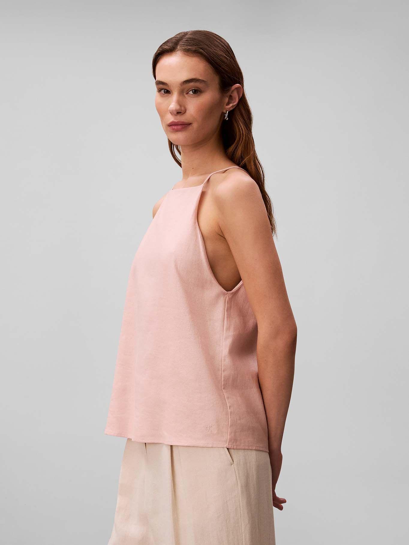 Top de Lino con Tirantes Rosado Calvin Klein-3