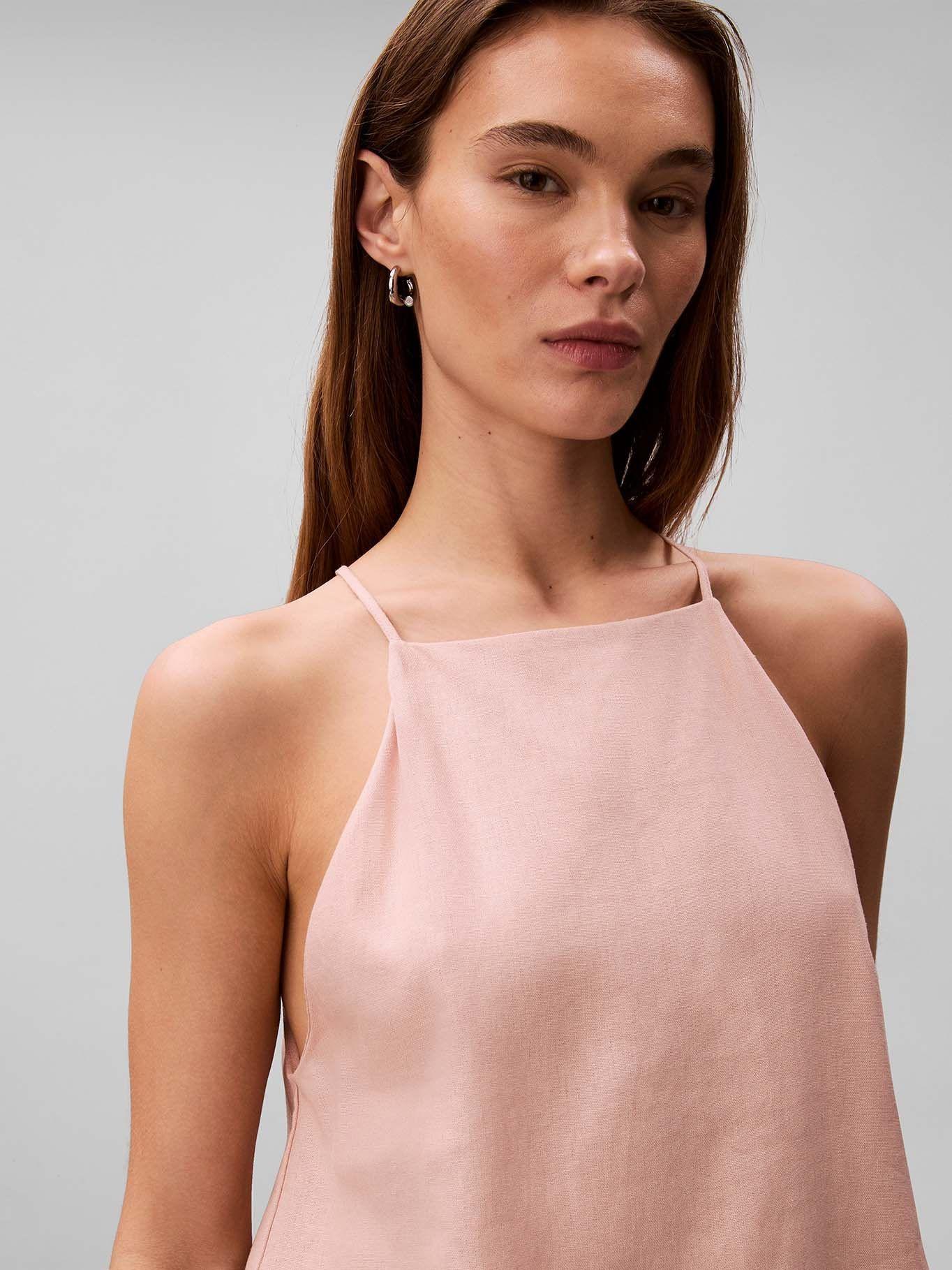 Top de Lino con Tirantes Rosado Calvin Klein-4