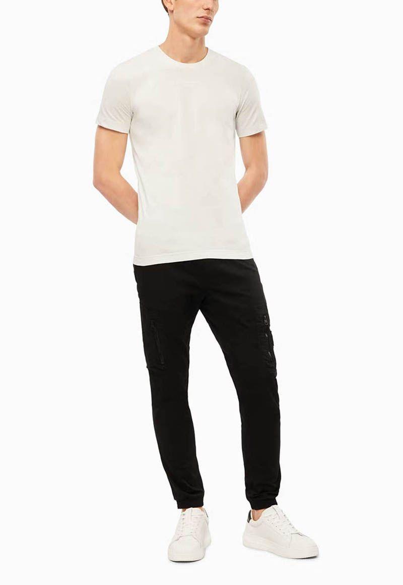 Polera Stacked Slim Crema Calvin Klein-0