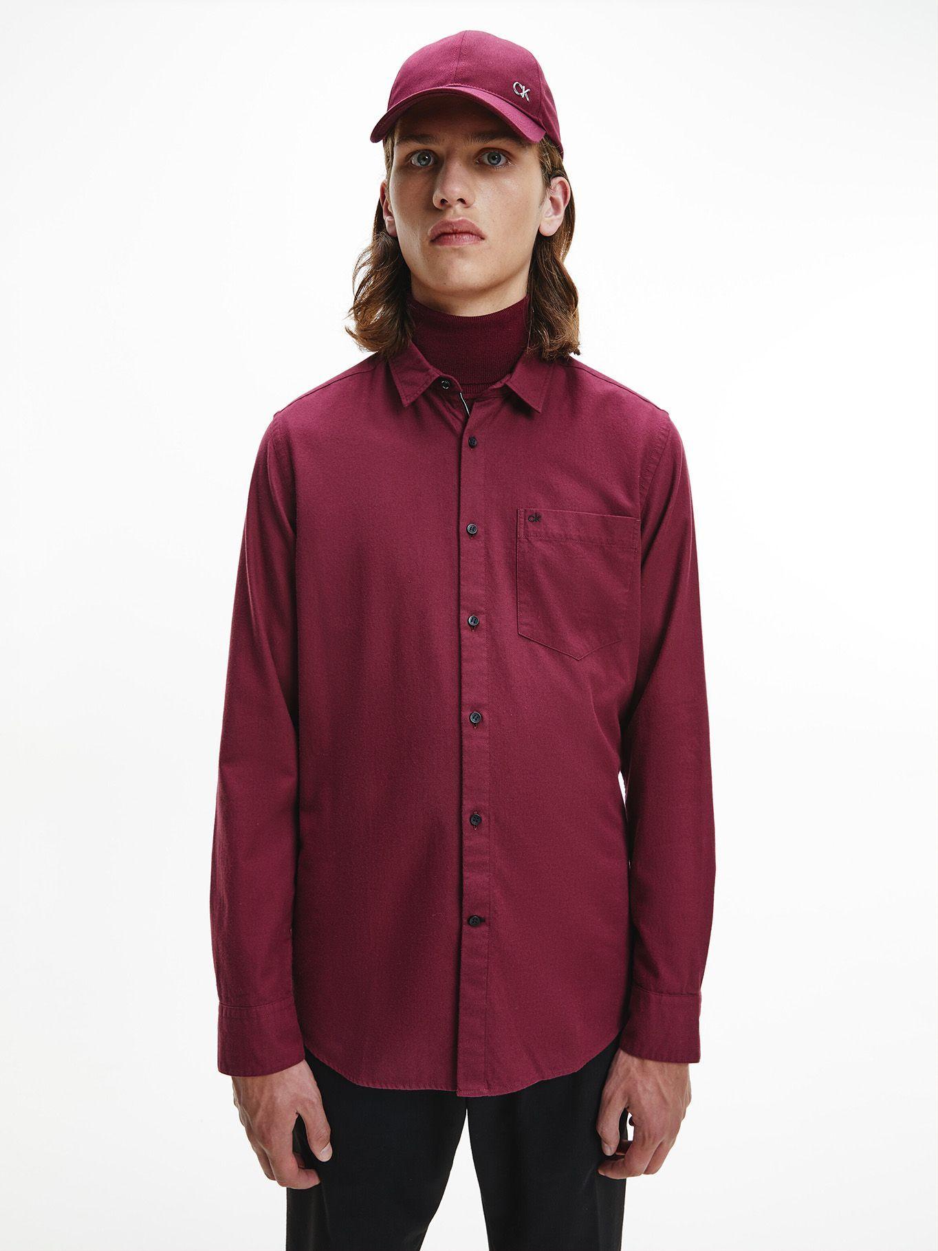 Camisa Regular Fit Flannel Burdeo Calvin Klein-0