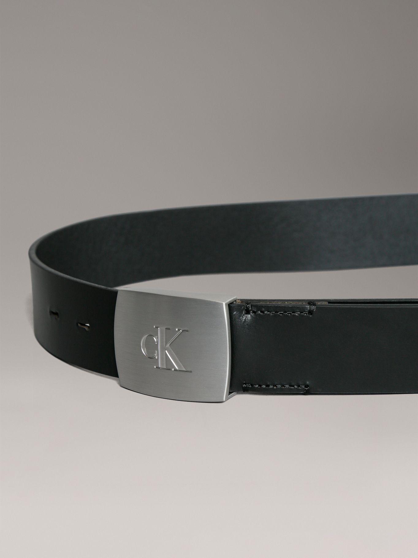 Cinturón con Hebilla con Monograma Negro Calvin Klein-2