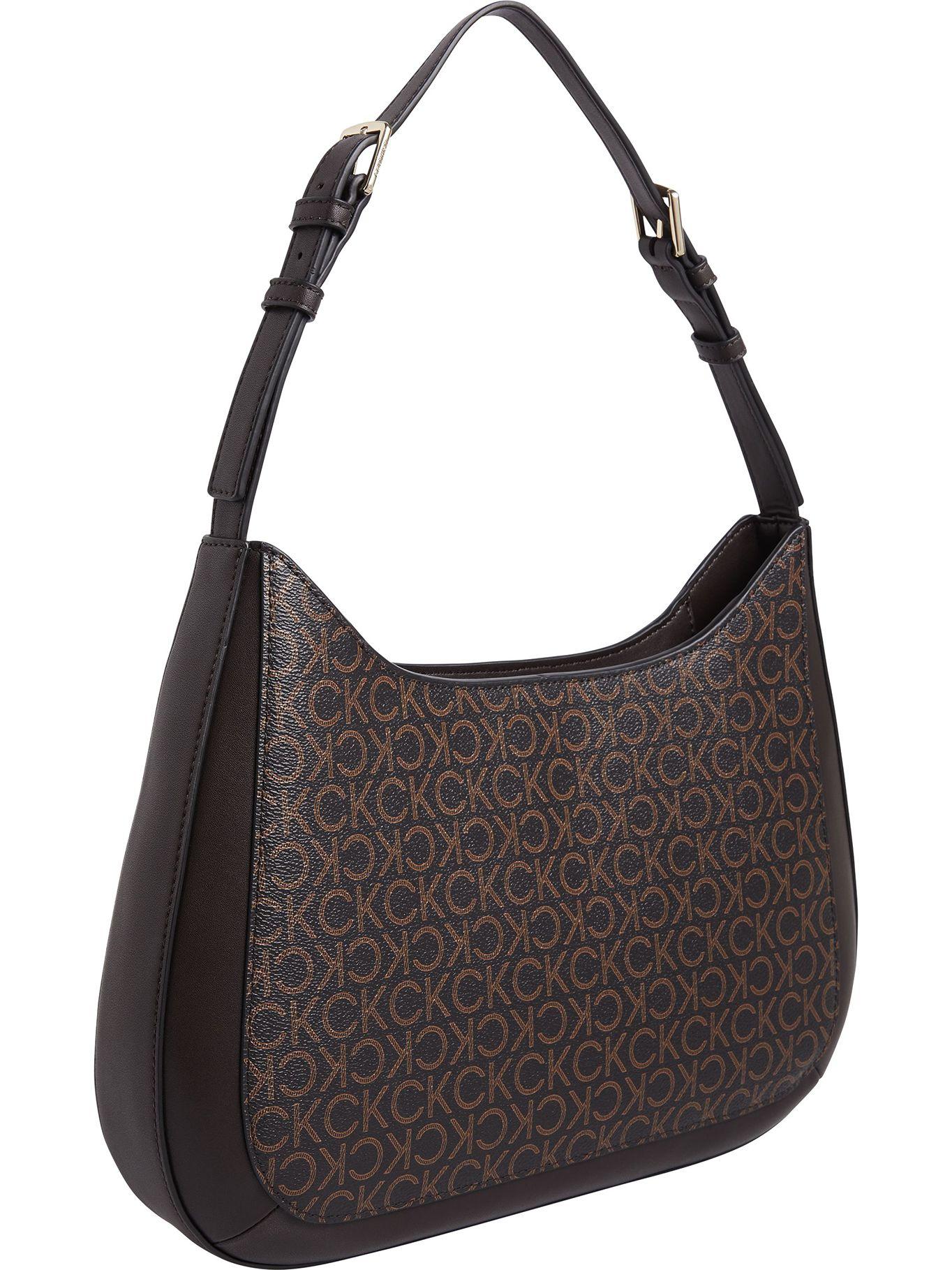 Bolso pequeño con monograma CK Café Calvin Klein-1