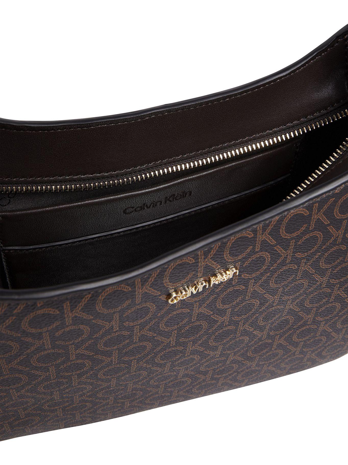 Bolso pequeño con monograma CK Café Calvin Klein-2