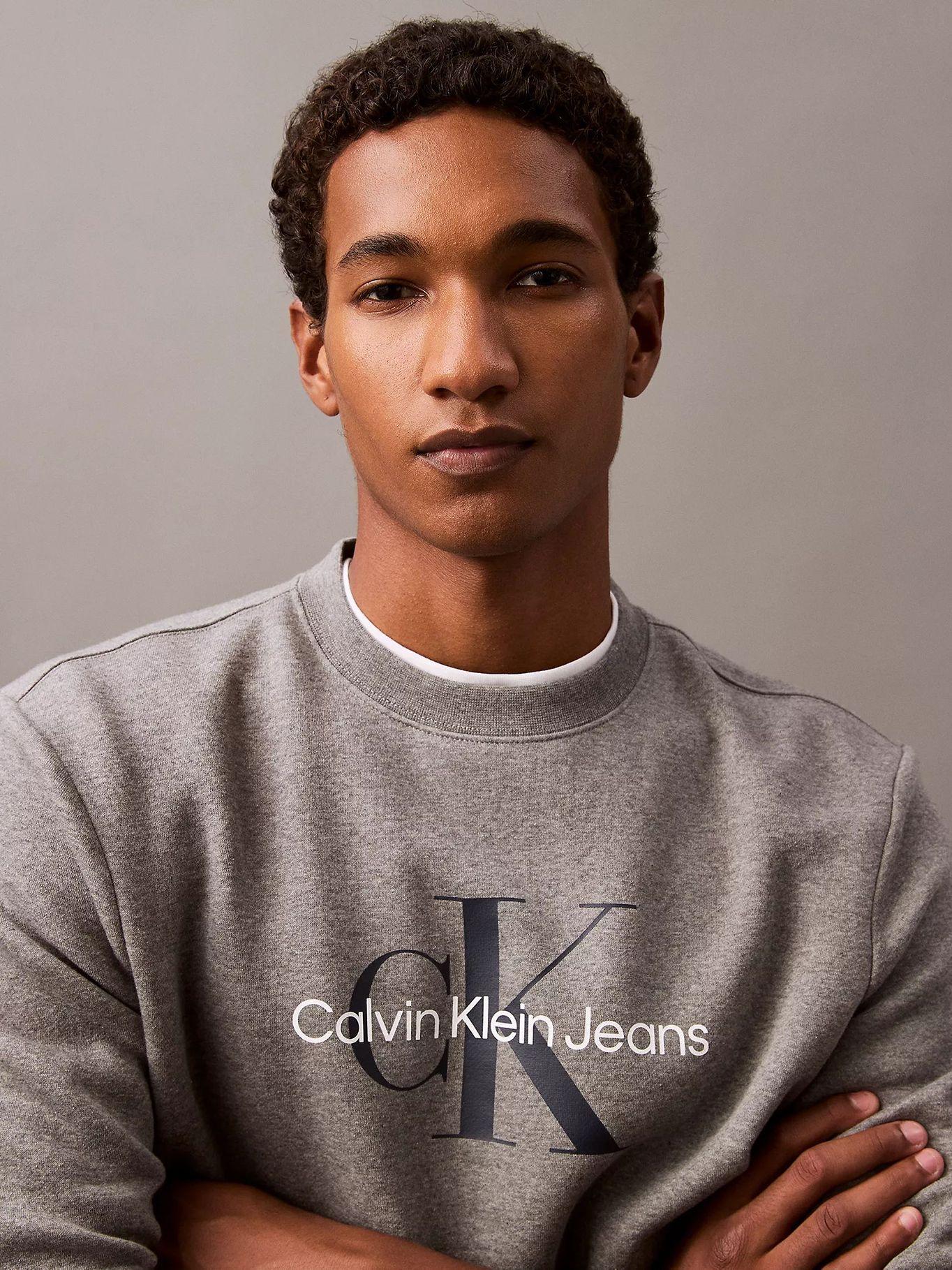 Polerón Fleece con Monograma Gris Calvin Klein-4