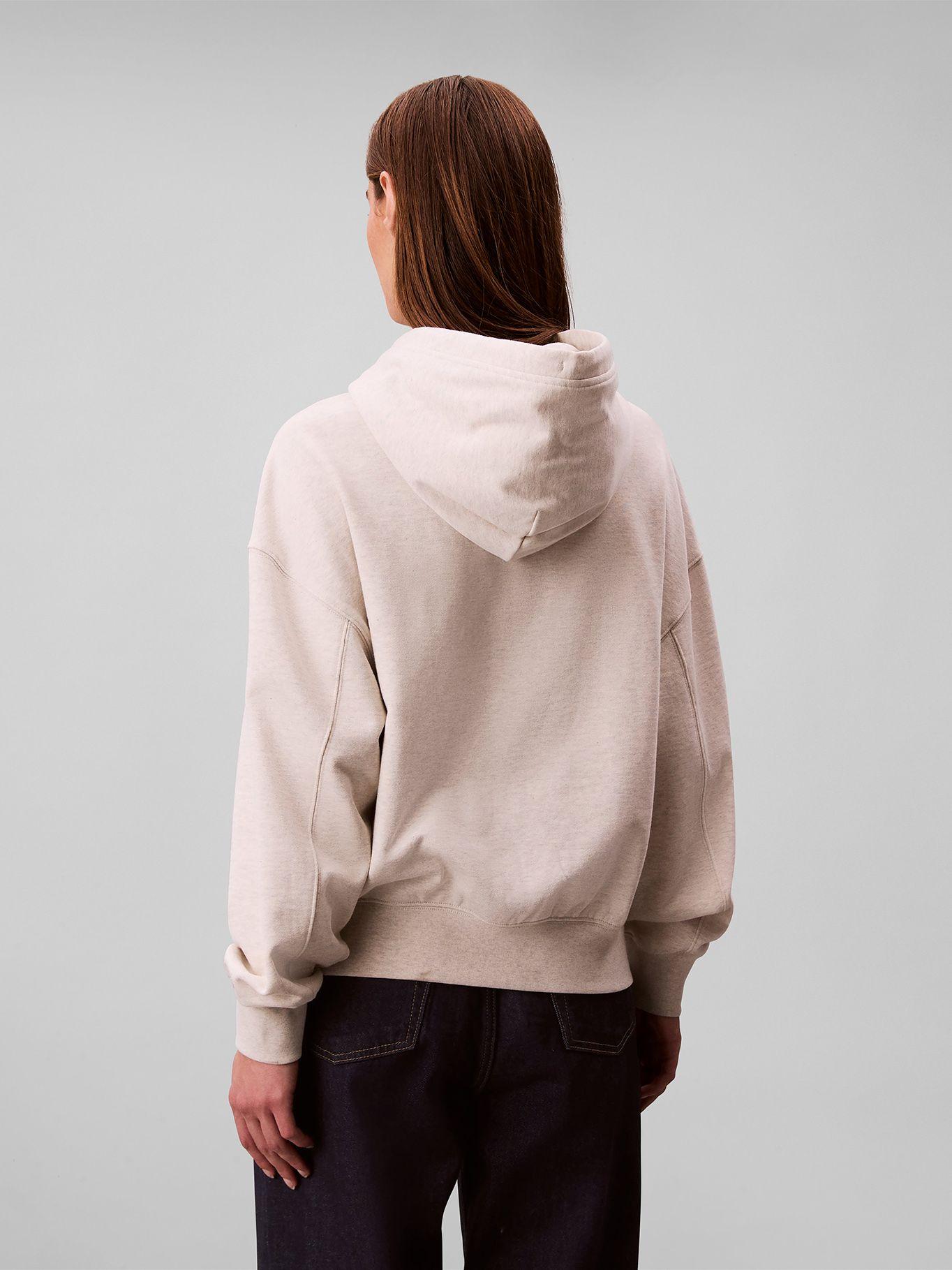 Polerón Con Gorro Y Logo Bordado Blanco Calvin Klein-1