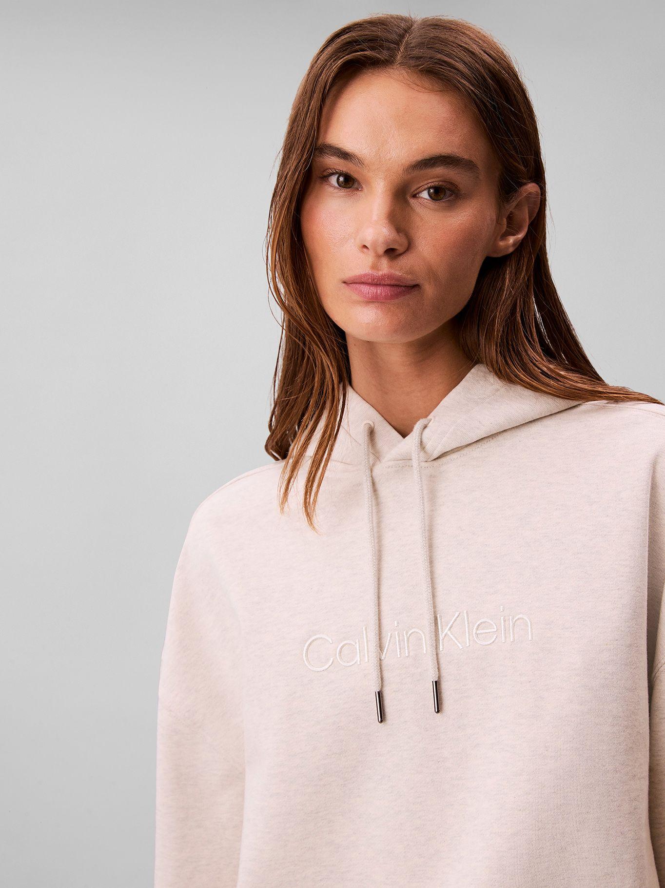 Polerón Con Gorro Y Logo Bordado Blanco Calvin Klein-4