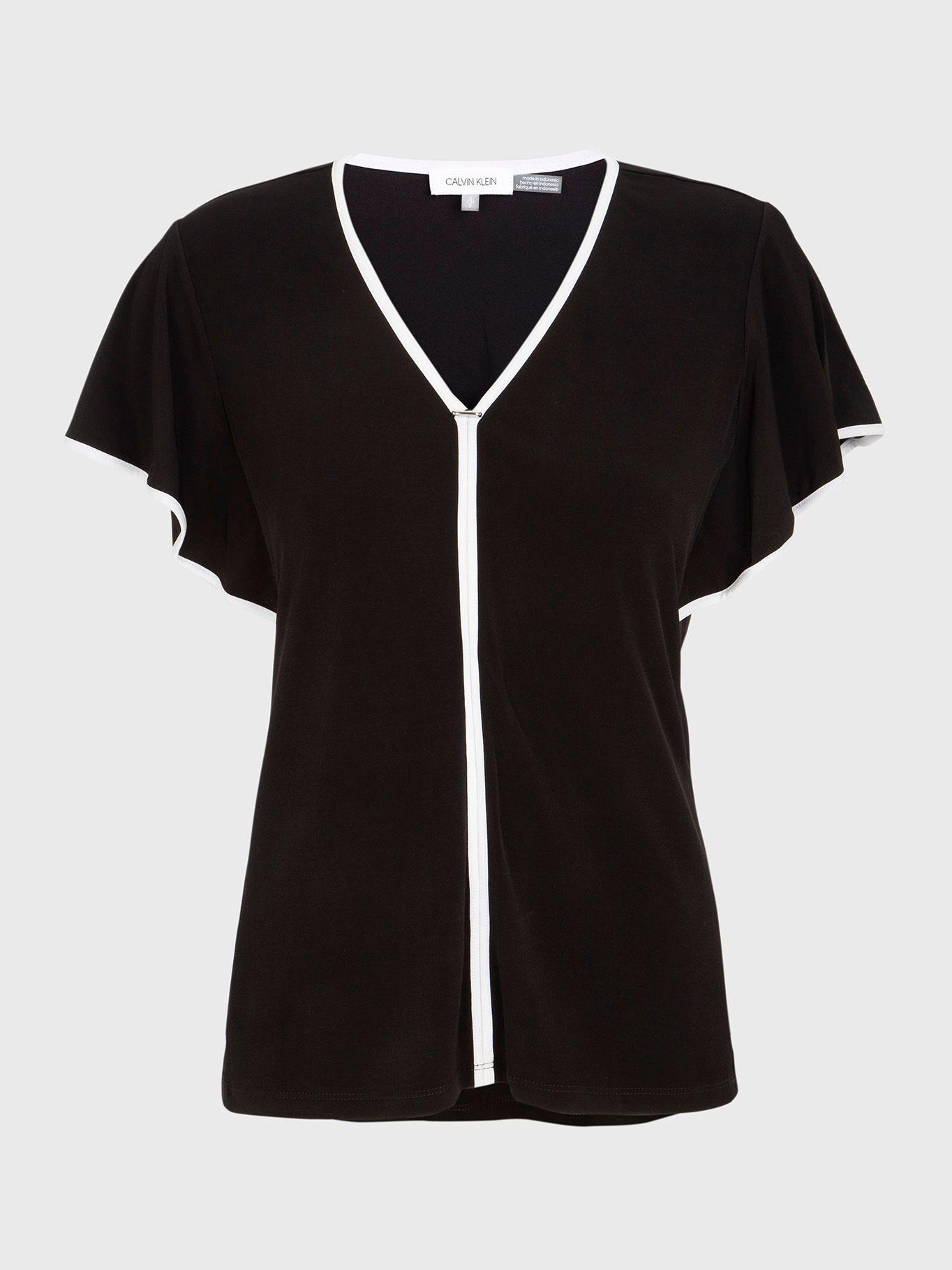 Blusa Piped Negro Calvin Klein-0