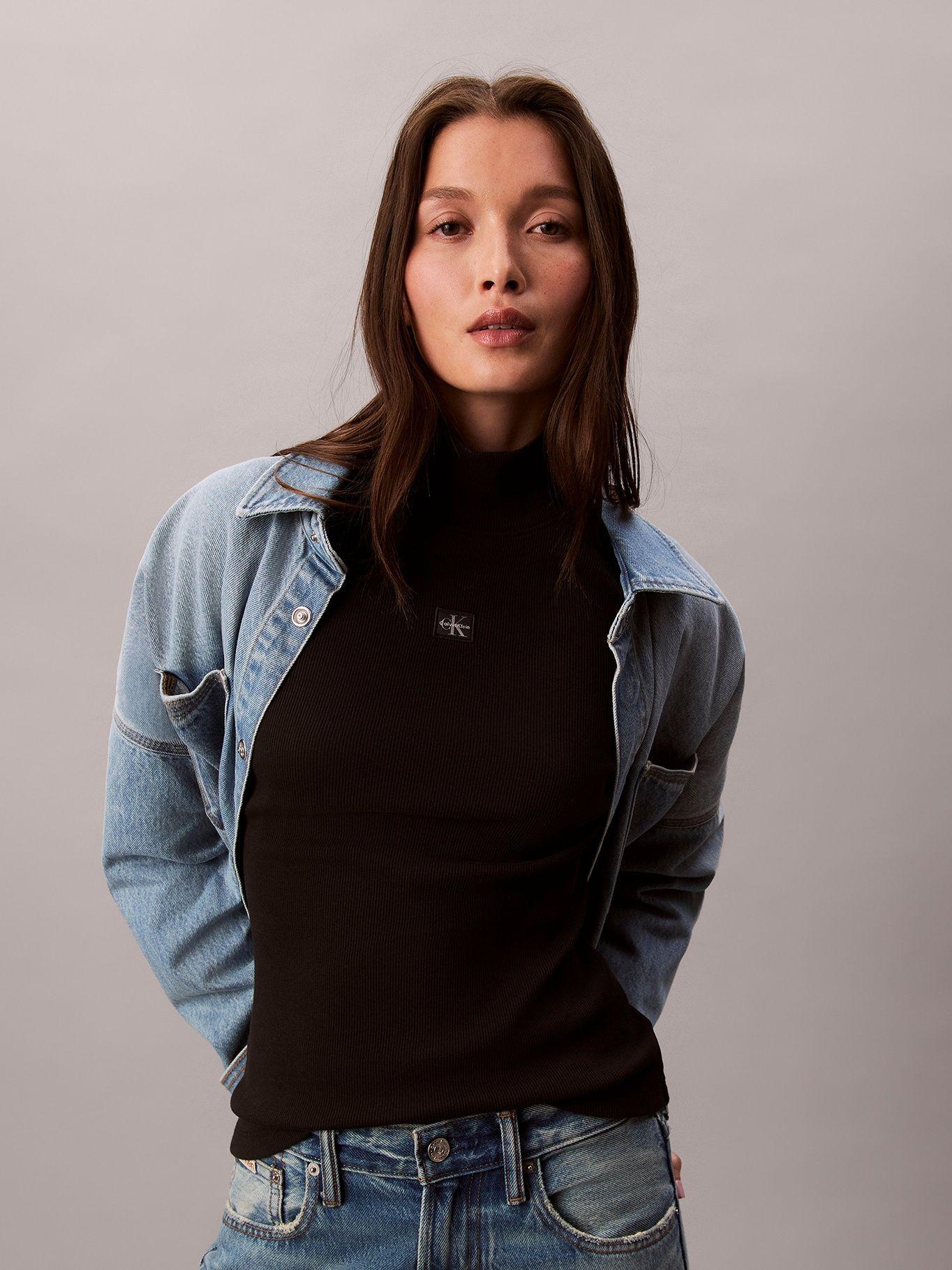 Polera Manga Larga Cuello Tortuga Negro Calvin Klein-3