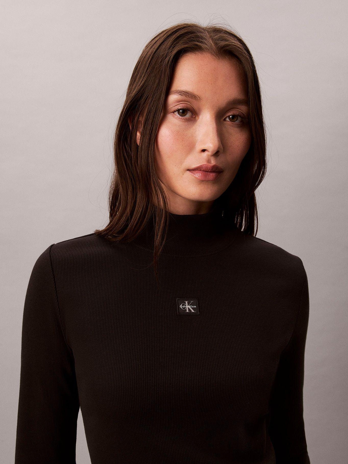 Polera Manga Larga Cuello Tortuga Negro Calvin Klein-5