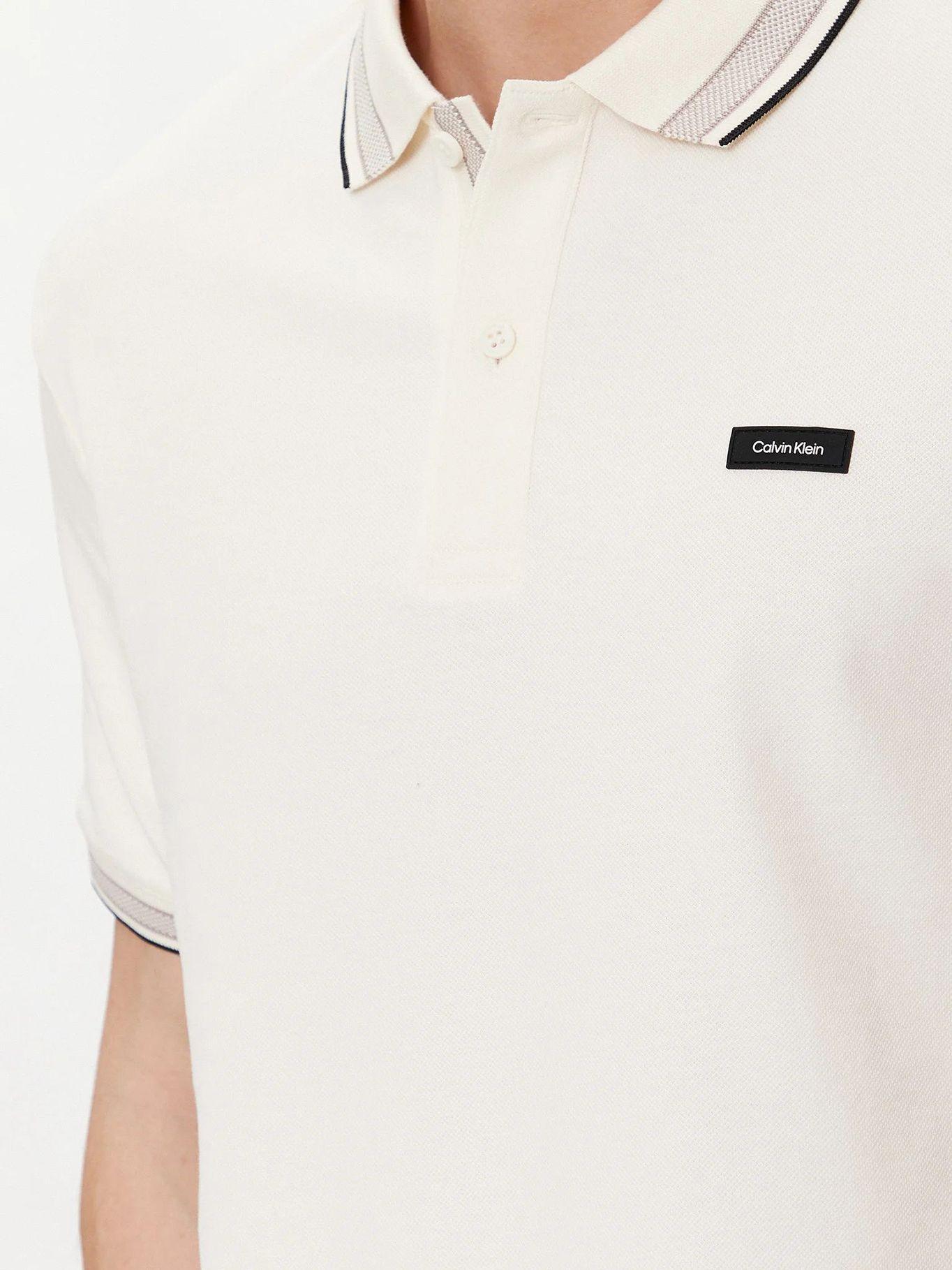Polo Stretch Multi Tipping Blanco Calvin Klein-3