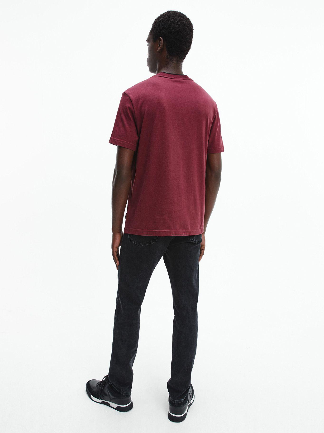 Polera Cotton Center Logo Burdeo Calvin Klein-2