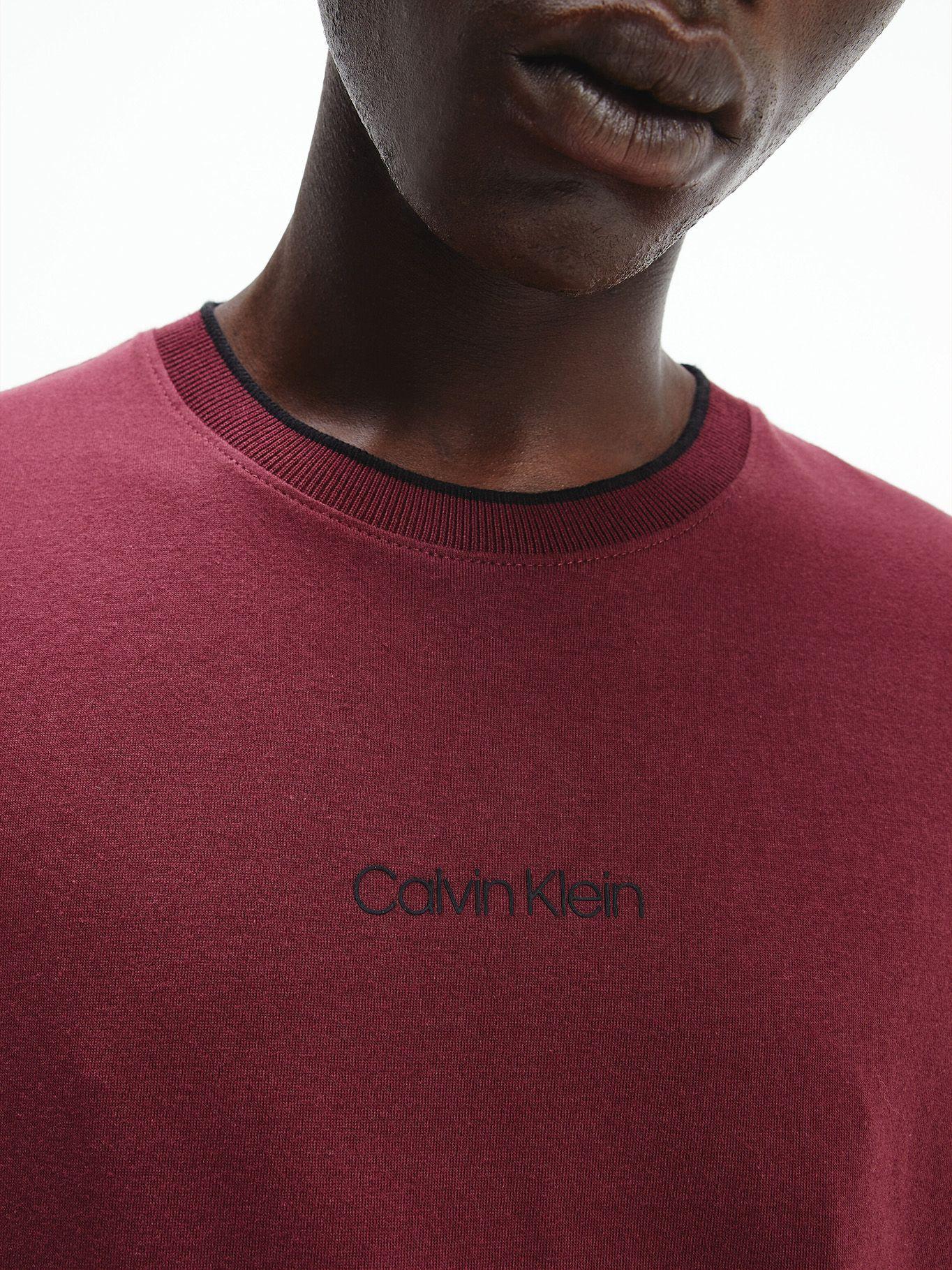 Polera Cotton Center Logo Burdeo Calvin Klein-3