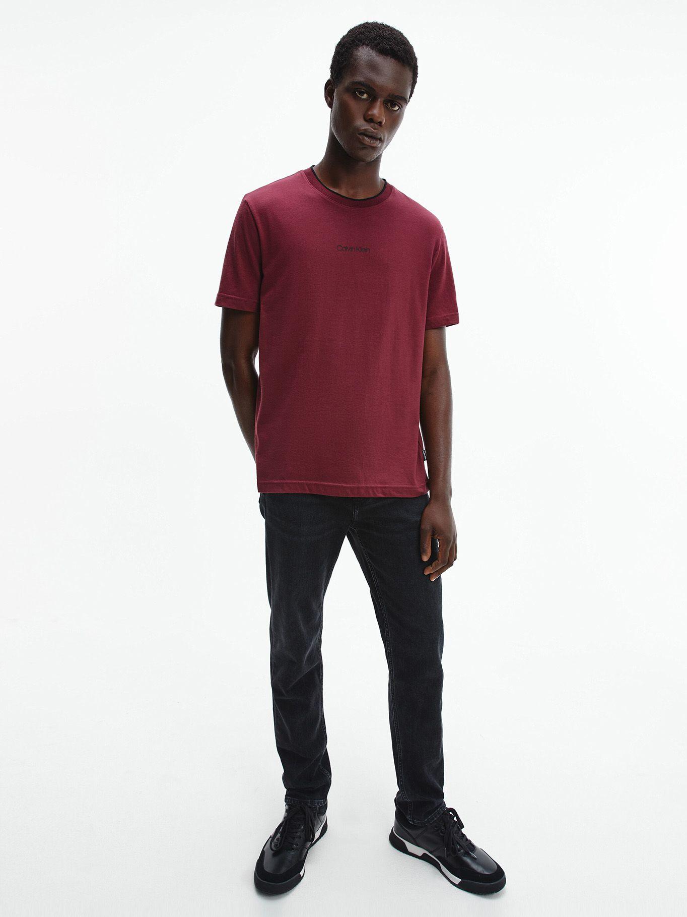 Polera Cotton Center Logo Burdeo Calvin Klein-1