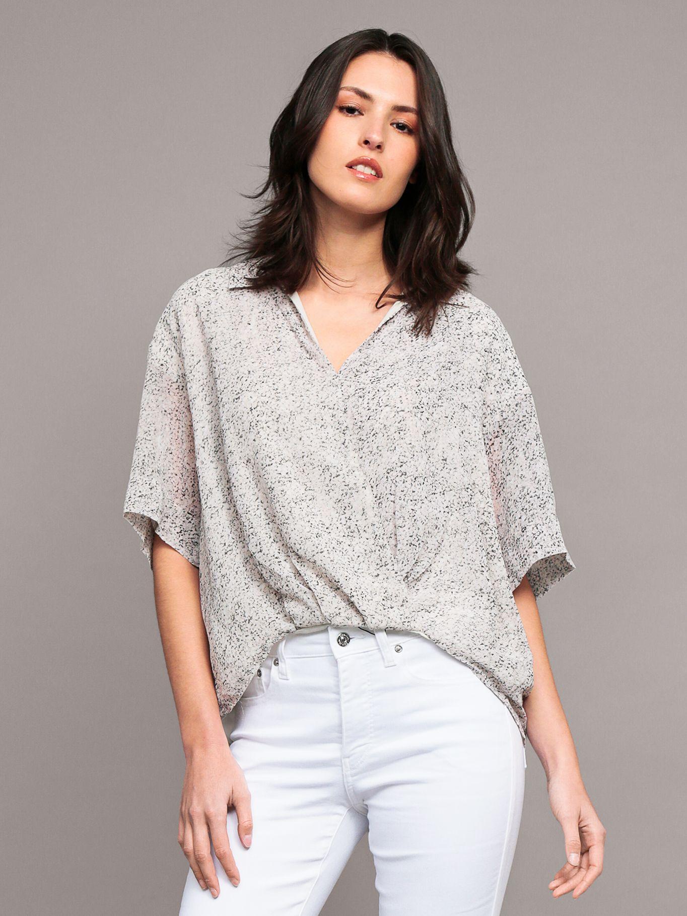 Blusa mangas kimono con estampado Beige Calvin Klein-0