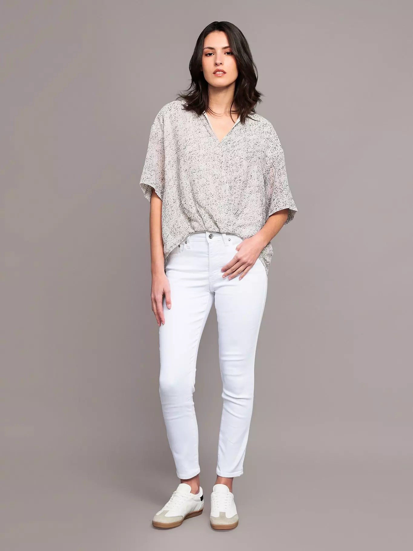 Blusa mangas kimono con estampado Beige Calvin Klein-1