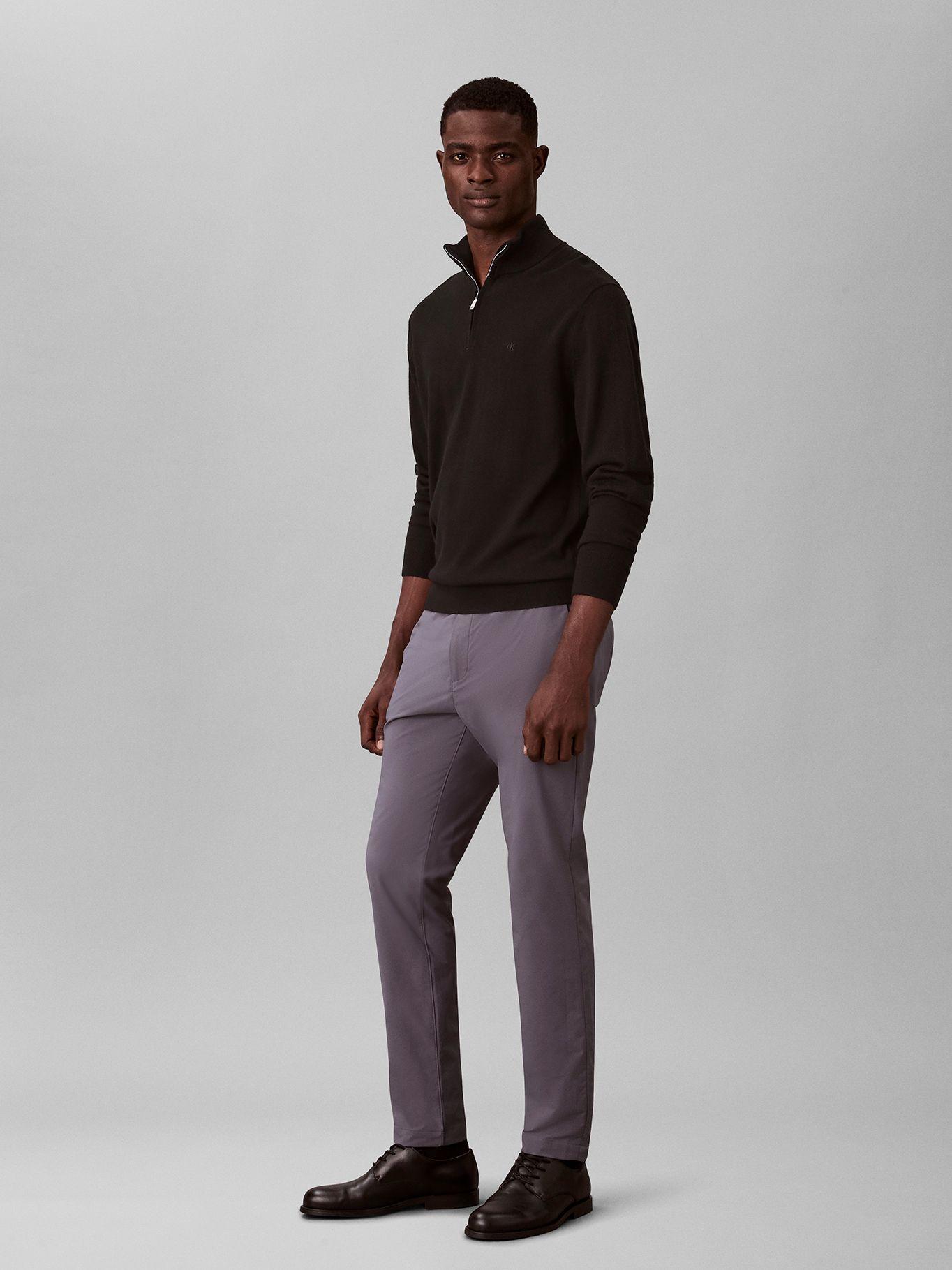 Pantalón Slim Tejido Técnico Elástico Gris Calvin Klein 031-4