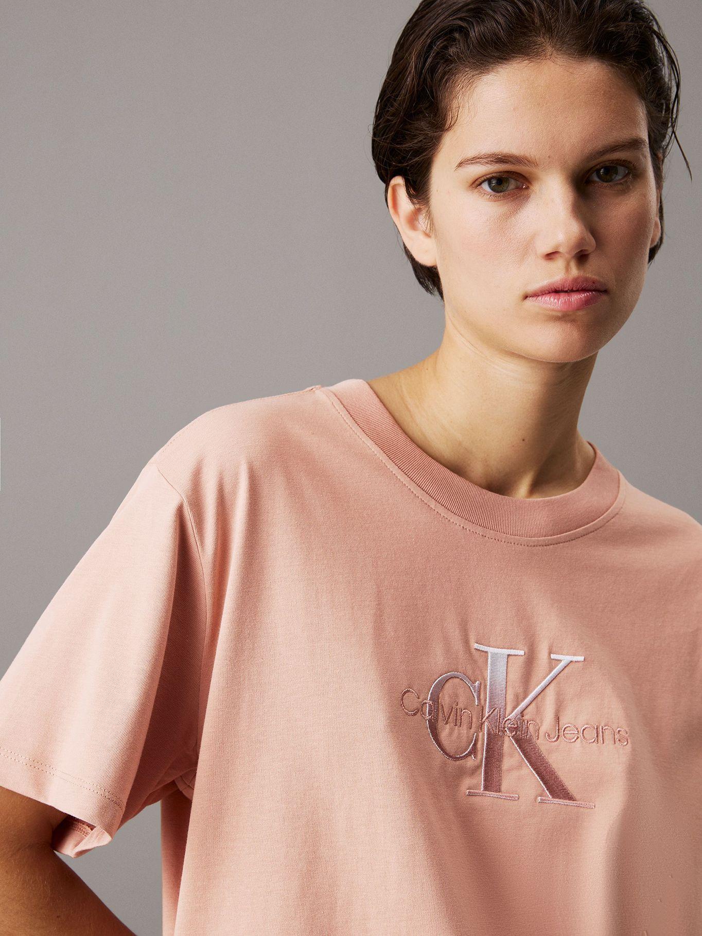 Polera holgada con monograma Rosado Calvin Klein-3