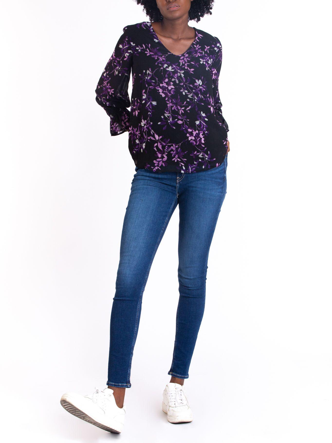 Blusa Print V-Nk Negro Calvin Klein-0