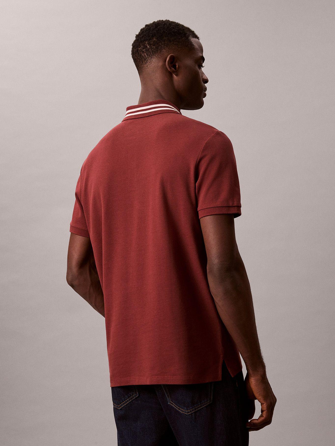 Polo con Contraste en Cuello Burdeo Calvin Klein-2