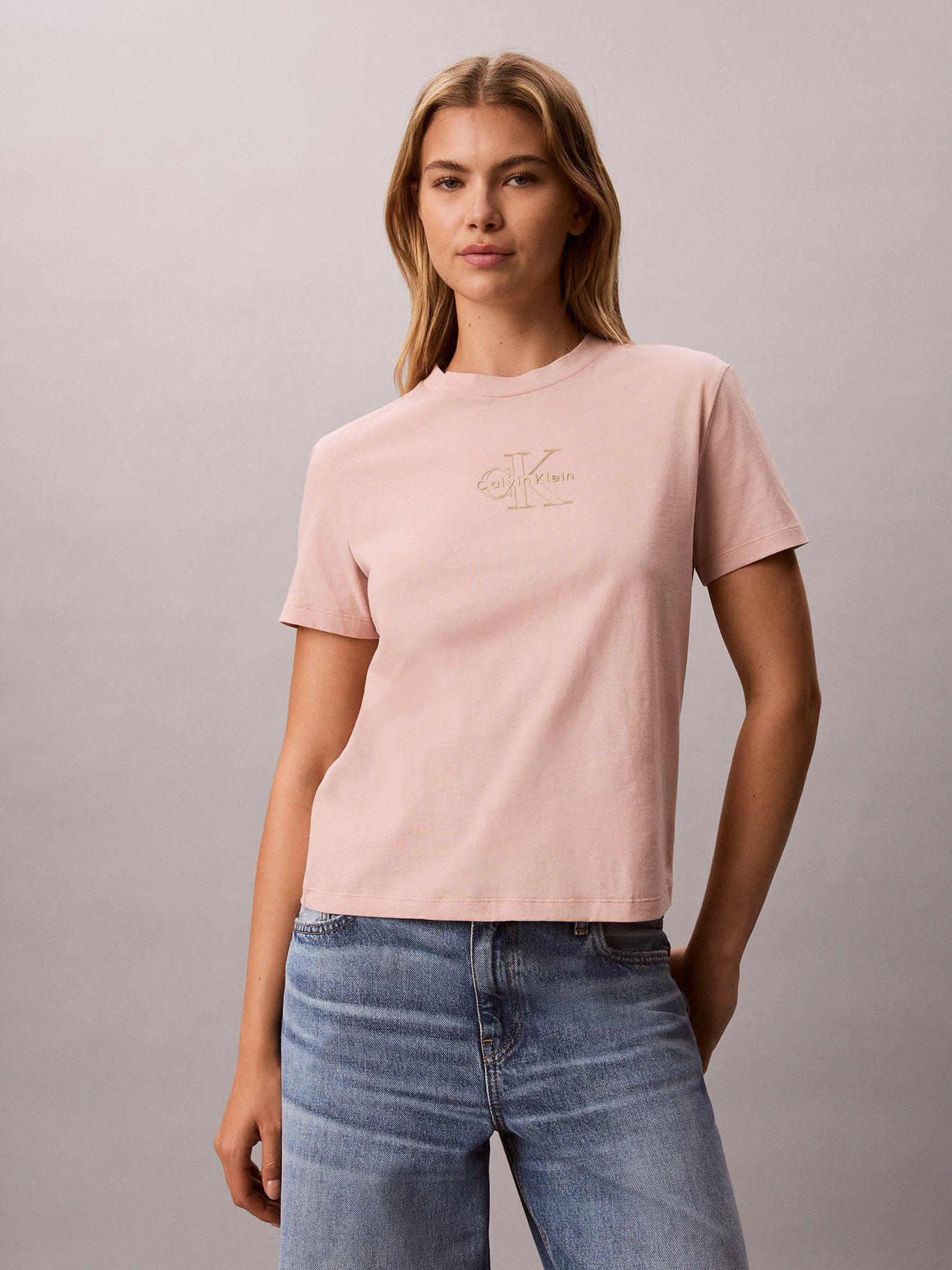 Polera Classic Foil Monologo Beige Calvin Klein-0