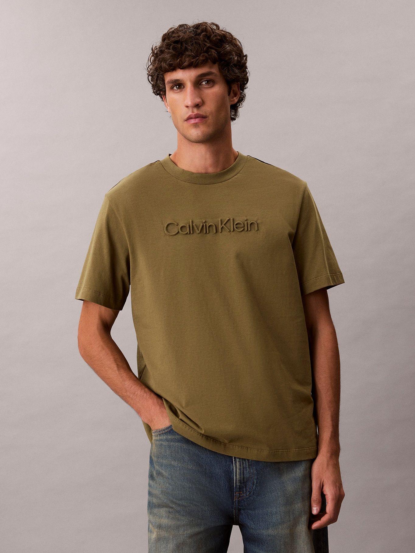 Polera con Logo en Relieve Verde Calvin Klein-0
