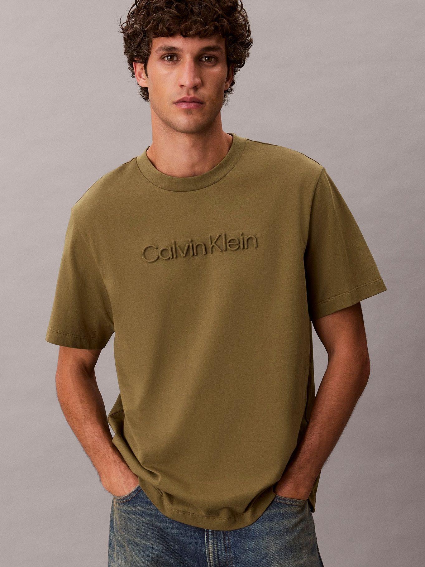 Polera con Logo en Relieve Verde Calvin Klein-3