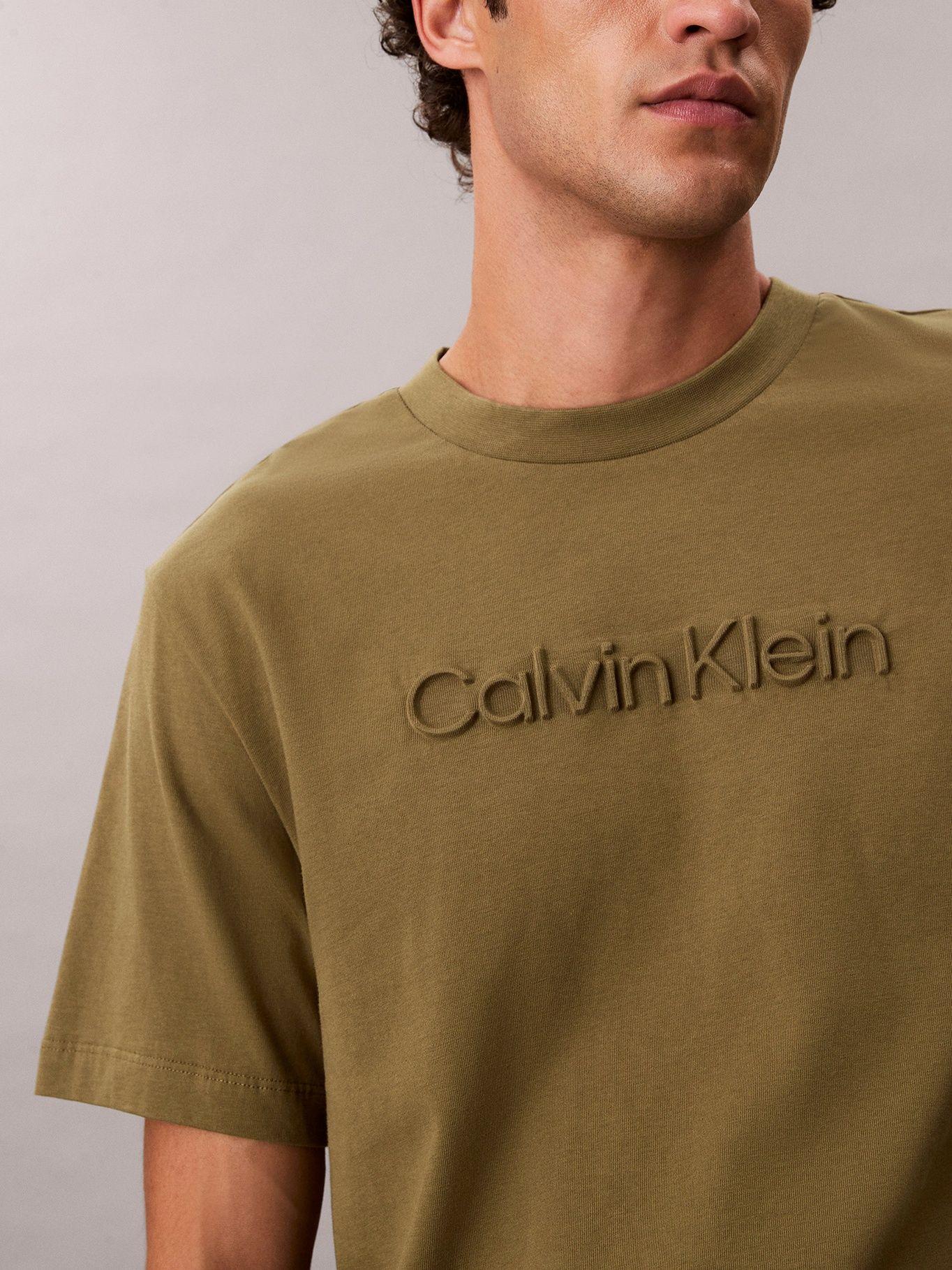 Polera con Logo en Relieve Verde Calvin Klein-4