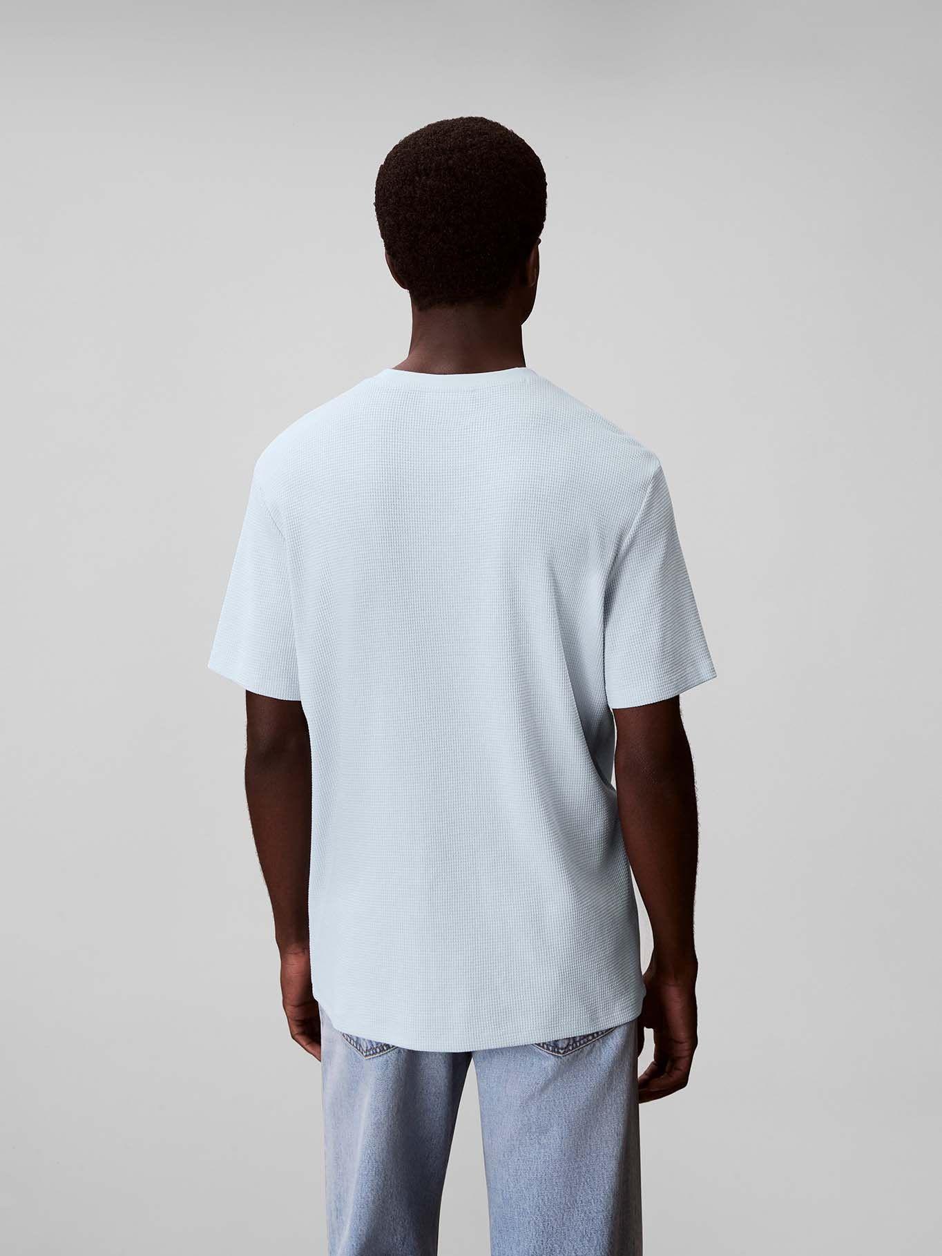 Polera en Tejido Waffle y Etiqueta Celeste Calvin Klein-2