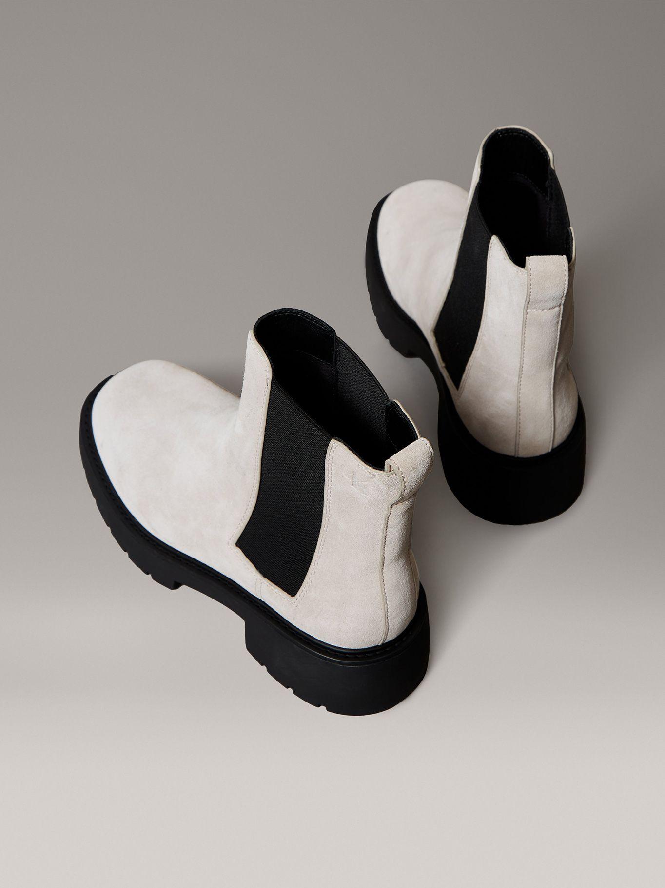 Botas Chelsea Chunky de Cuero Cafe Calvin Klein-1