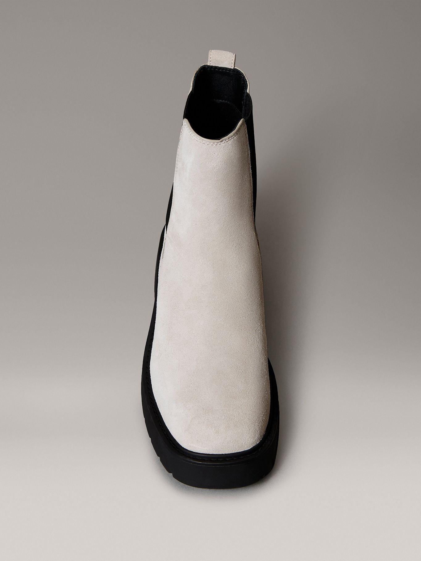 Botas Chelsea Chunky de Cuero Cafe Calvin Klein-2