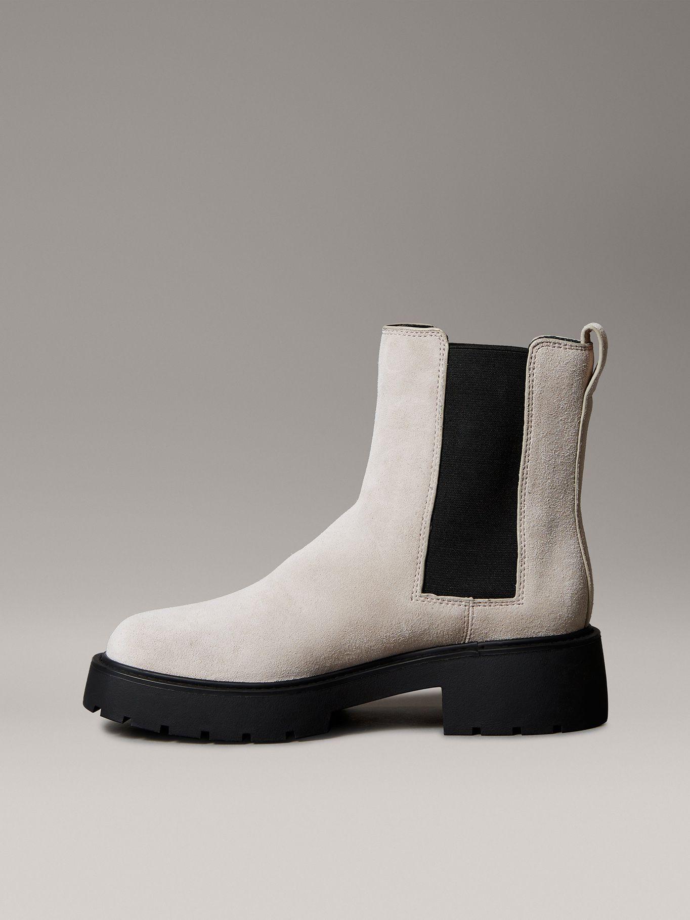 Botas Chelsea Chunky de Cuero Cafe Calvin Klein-5