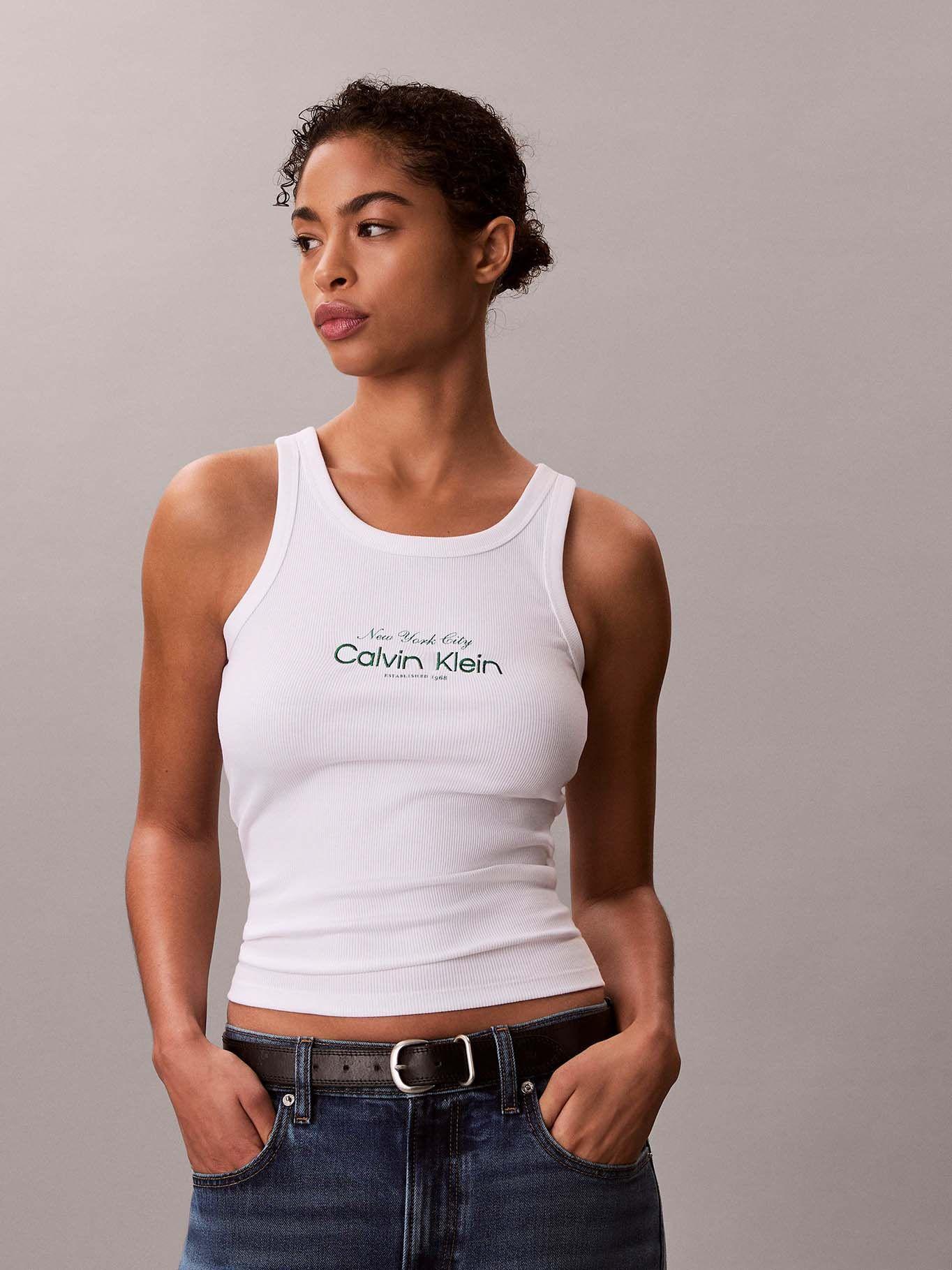 Polera sin Mangas Logo NYC Blanco Calvin Klein-3