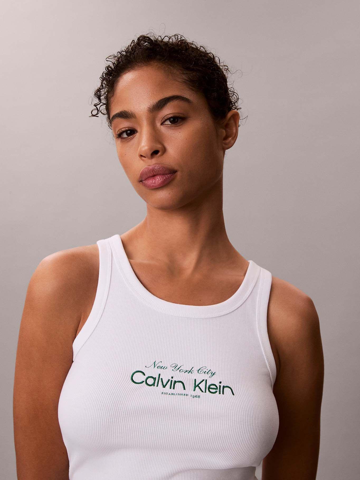 Polera sin Mangas Logo NYC Blanco Calvin Klein-4