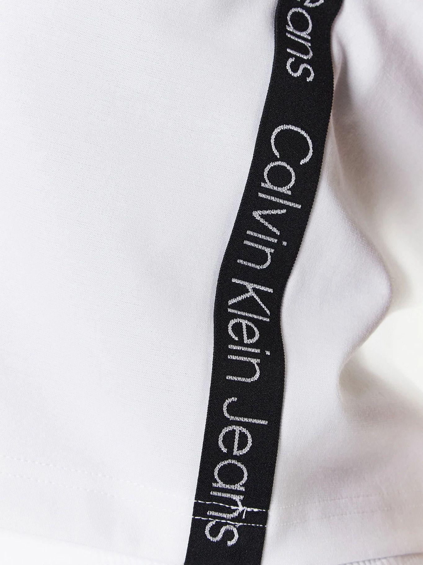Camiseta sin mangas con detalle de cinta con logotipo Blanco Calvin Klein-4