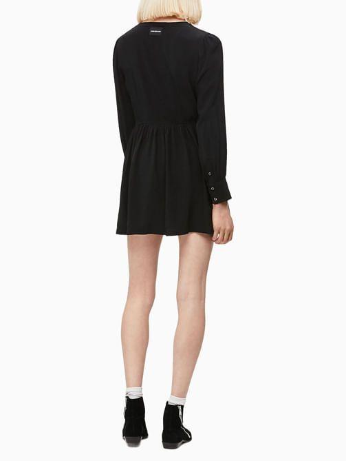 Vestido Drapeado Negro Calvin Klein-1
