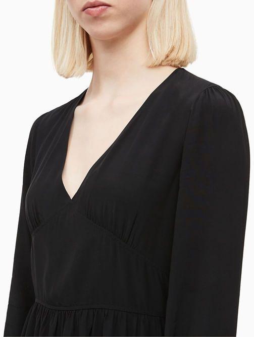 Vestido Drapeado Negro Calvin Klein-3